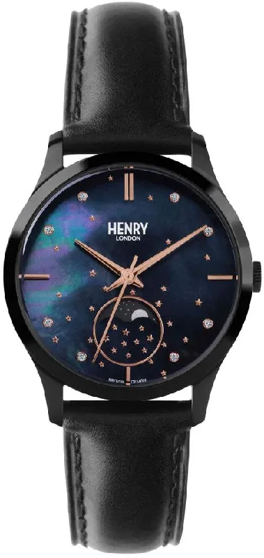women's mechanical watches with gold accents -Henry London Watch Moonphase