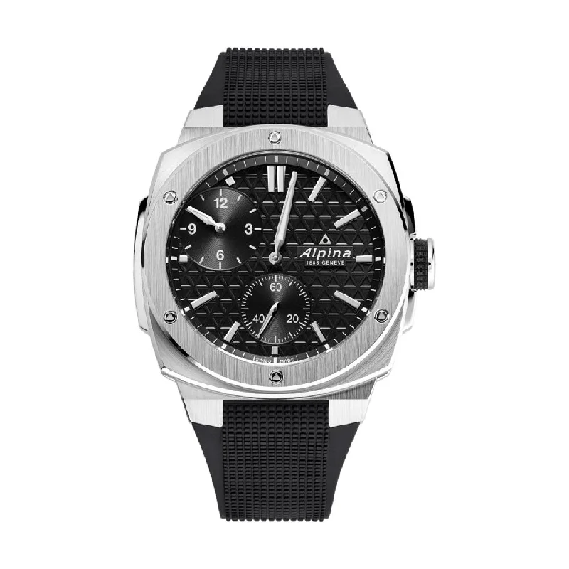 men's field watches with luminescent design -Alpiner Extreme Automatic Regulator Black