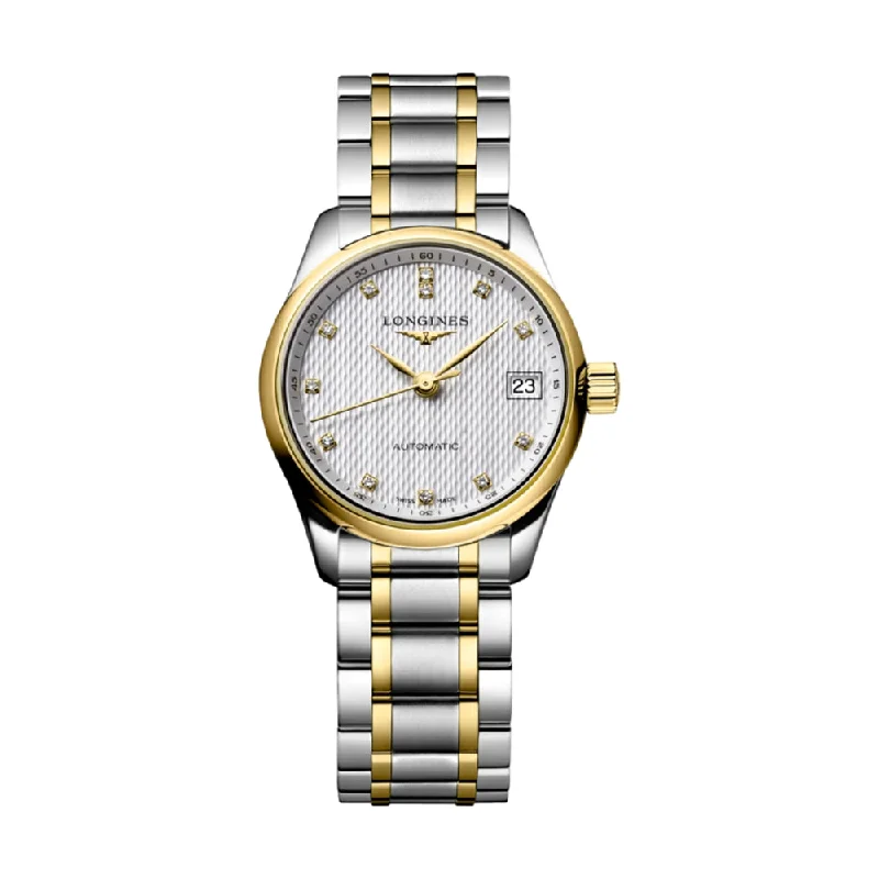 men's dive watches with flat glass -Master Collection Silver Dial with Diamonds, 25.5mm