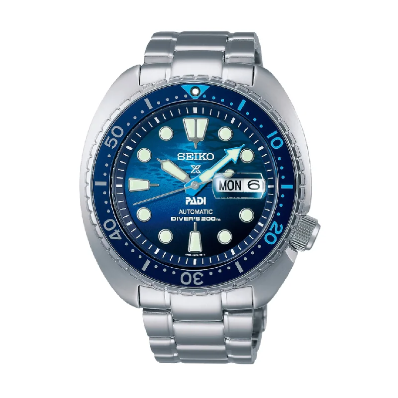 men's Seiko with solar display function -SEIKO PROSPEX SRPK01K1 GREAT BLUE TURTLE SCUBA PADI AUTOMATIC SPECIAL EDITION MEN WATCH