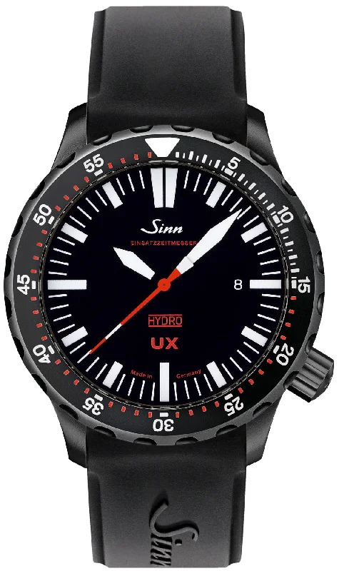 men's mechanical watches with dual time zone design -Sinn UX S EZM 2B Rubber