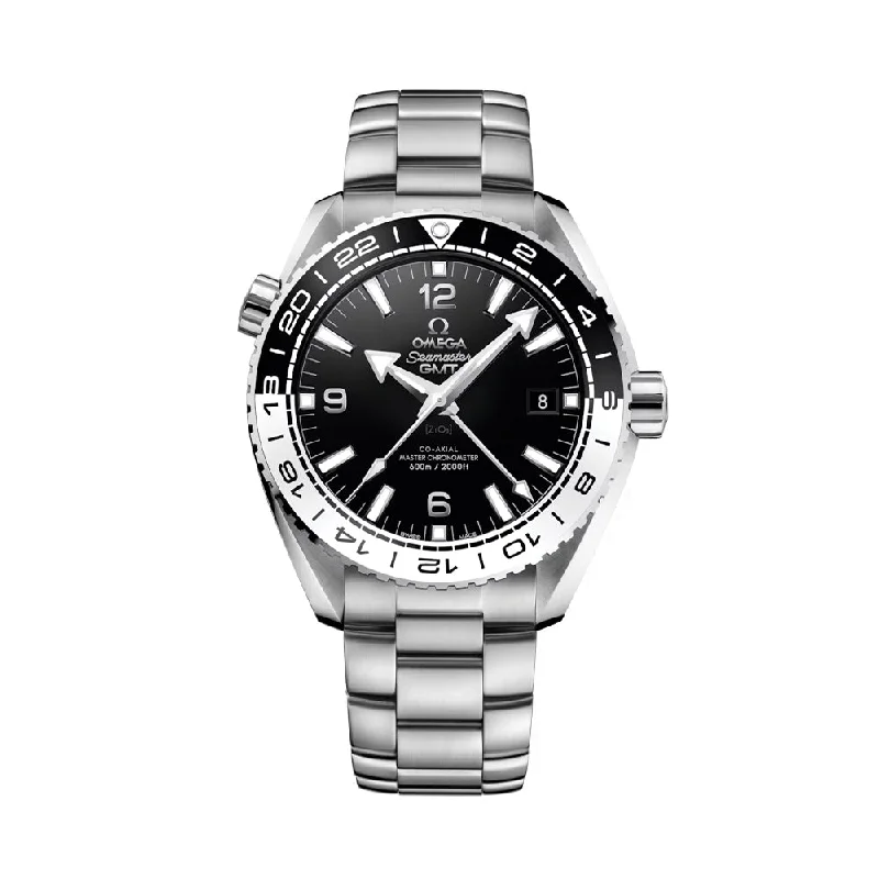 men's dive watches with solar power -Seamaster Planet Ocean 600M Co-Axial Master Chronometer GMT 43.5mm - Black on Bracelet