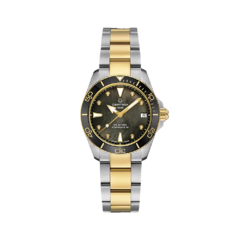 men's pilot watches with chronograph style design -DS Action Mother of Pearl Dial, 34.5mm men's pilot watches with chronograph style design -DS Action Mother of Pearl Dial, 34.5mm