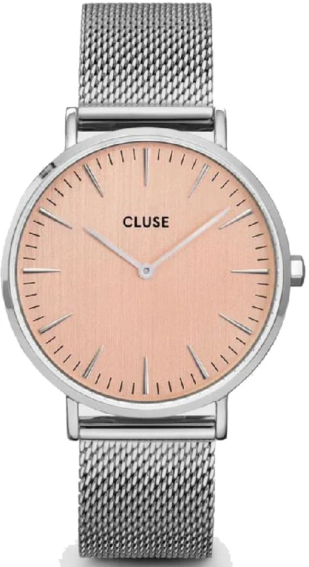 women's mechanical watches with monogram engraving design -Cluse Watch La Boheme Ladies