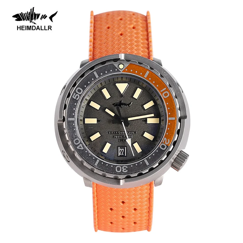 men's dive watches with convex style -Heimdallr Sharkey SBBN Titanium Tuna Dive Watch