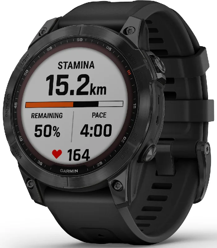 Smart Watches for Mens ECG Monitoring-Garmin Watch Fenix 7 Sapphire Black DLC Titanium