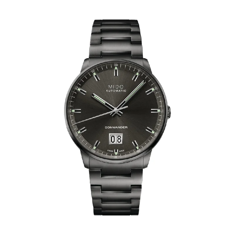 men's field watches with acrylic glass -Commander Big Date Anthracite PVD