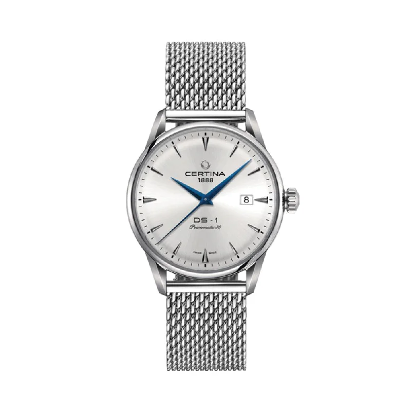 men's field watches with solar design -DS-1 Silver