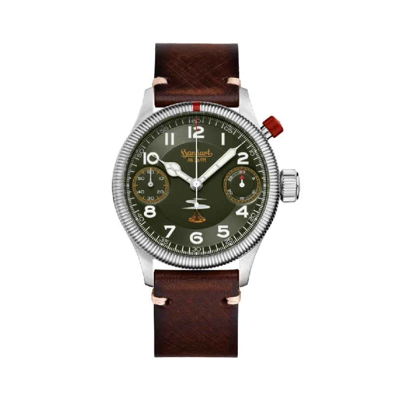 men's mechanical watches with flyback function -HANHART AUSTRIAN AIR FORCE 733L.290-5110 LIMITED EDITION MEN WATCH