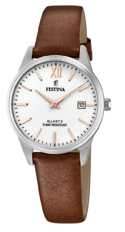 women's mechanical watches with hand-wound design -Festina Watch Two Hands Date Ladies