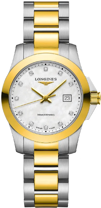 women's Longines Swiss SuperLuminova design watches -Longines Conquest Ladies
