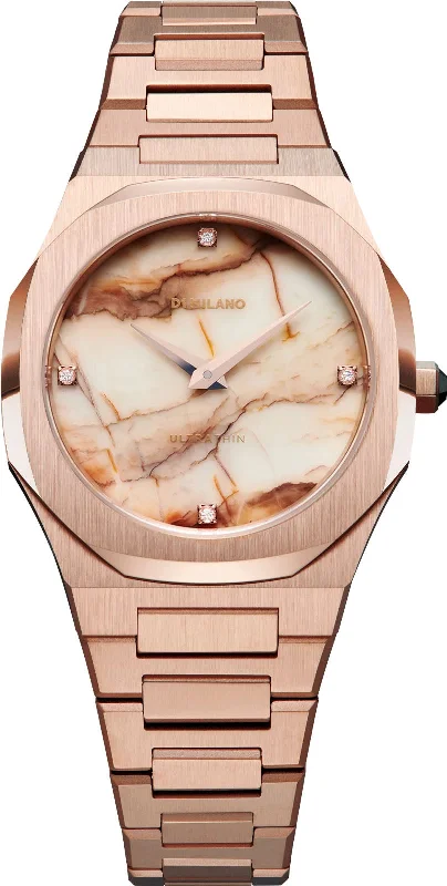 women's mechanical watches with spring drive design -D1 Milano Ultra Thin Marble Rose women's mechanical watches with spring drive design -D1 Milano Ultra Thin Marble Rose
