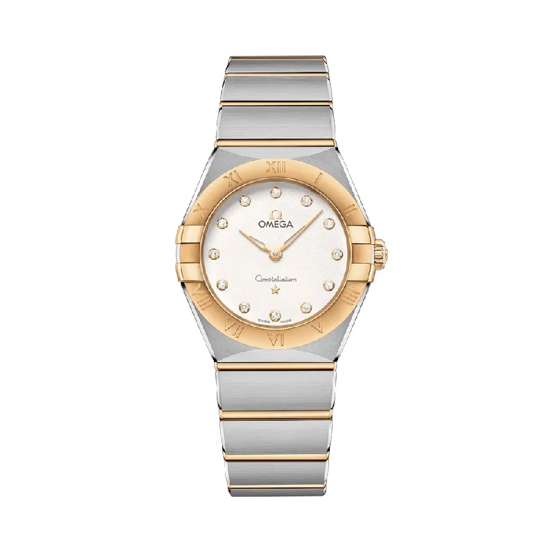 men's pilot watches with Japanese SuperLuminova design -Constellation Quartz Yellow Gold and Steel 28mm - White on Bracelet men's pilot watches with Japanese SuperLuminova design -Constellation Quartz Yellow Gold and Steel 28mm - White on Bracelet