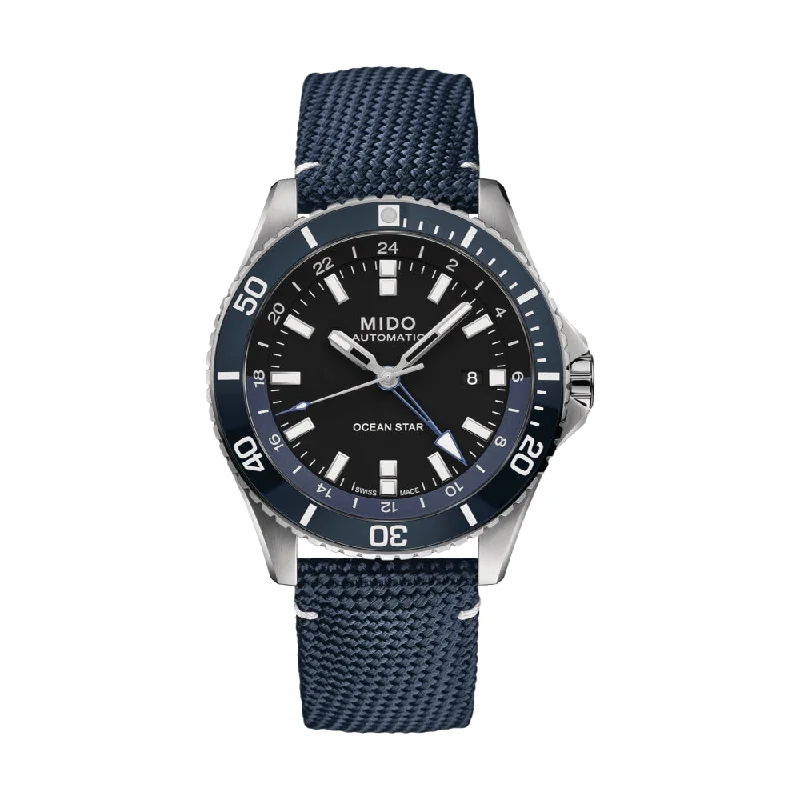 men's dive watches with automatic style -Ocean Star GMT Blue Fabric Strap