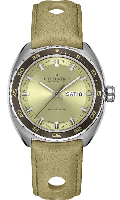 men's mechanical watches with ergonomic style design -Hamilton American Classic Pan Europ Day Date Auto