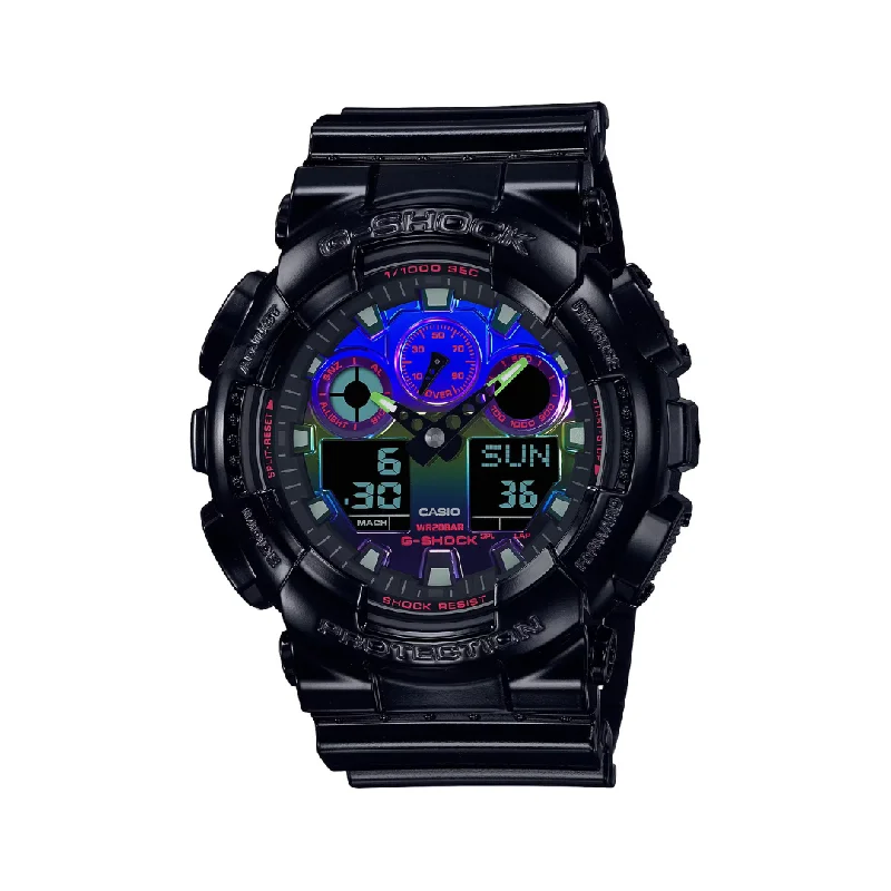 men's Cartier SuperLuminova watches -CASIO G-SHOCK GA-100RGB-1ADR VIRTUAL RAINBOW ANALOG DIGITAL BLACK WATCH men's Cartier SuperLuminova watches -CASIO G-SHOCK GA-100RGB-1ADR VIRTUAL RAINBOW ANALOG DIGITAL BLACK WATCH