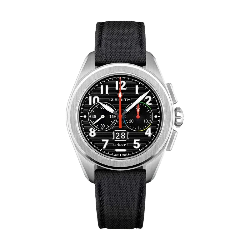 men's chronograph watches with world time style design -Pilot Chronograph Flyback Big Date - Stainless Steel men's chronograph watches with world time style design -Pilot Chronograph Flyback Big Date - Stainless Steel