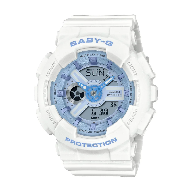 women's Casio for everyday wear -CASIO BABY-G BA-110XBE-7ADR ANALOG-DIGITAL WHITE WATCH