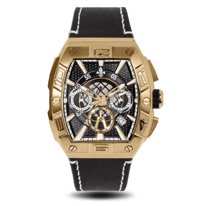 men's chronograph watches with solar style design -The Intrepid Chronograph - Gold