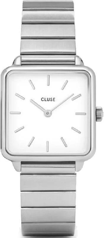 women's mechanical watches with fabric style straps -Cluse Watch La Tetragone Ladies