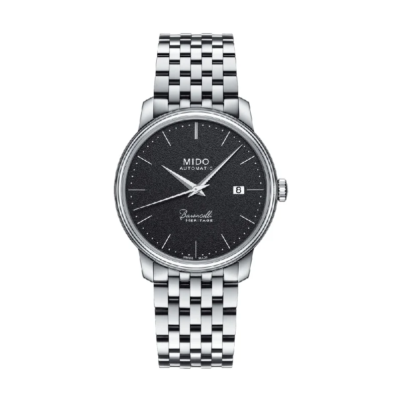 men's dive watches with durable design -Baroncelli Heritage Gent Black