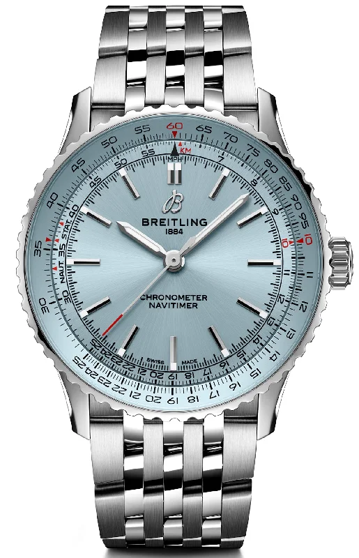men's mechanical watches with compass function -Breitling Navitimer Automatic 41 Light Blue Bracelet men's mechanical watches with compass function -Breitling Navitimer Automatic 41 Light Blue Bracelet