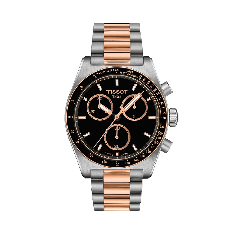 men's chronograph watches with spring drive design -PR516 Quartz Chronograph Rose Gold PVD 40mm - Black on Two-Toned Bracelet men's chronograph watches with spring drive design -PR516 Quartz Chronograph Rose Gold PVD 40mm - Black on Two-Toned Bracelet