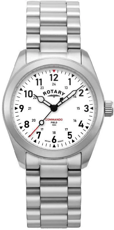 men's mechanical watches with hand-wound display -Rotary Commando Field Mens