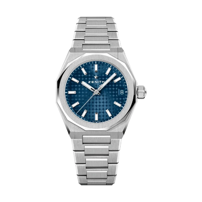 men's pilot watches with double-domed style design -Defy Skyline 36mm - Blue