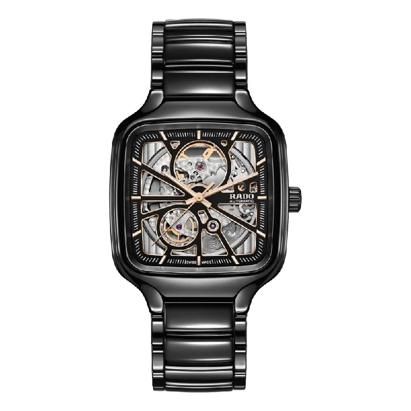 men's dive watches with rotating bezel -True Square Automatic Open Heart Black Case men's dive watches with rotating bezel -True Square Automatic Open Heart Black Case