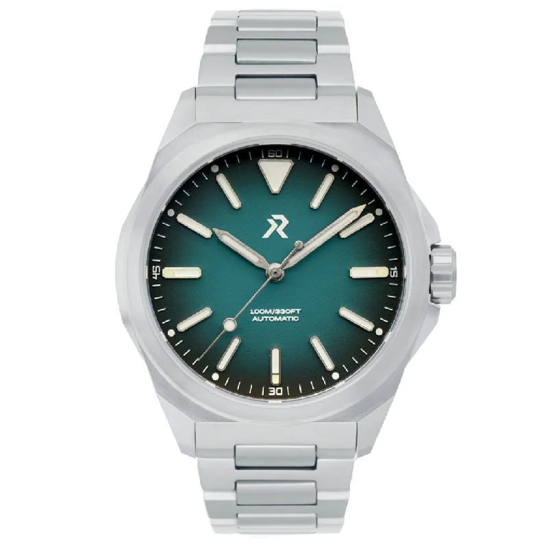 men's field watches with minimalist style design -RZE Resolute Automatic Urban Teal SS - Eco Version men's field watches with minimalist style design -RZE Resolute Automatic Urban Teal SS - Eco Version