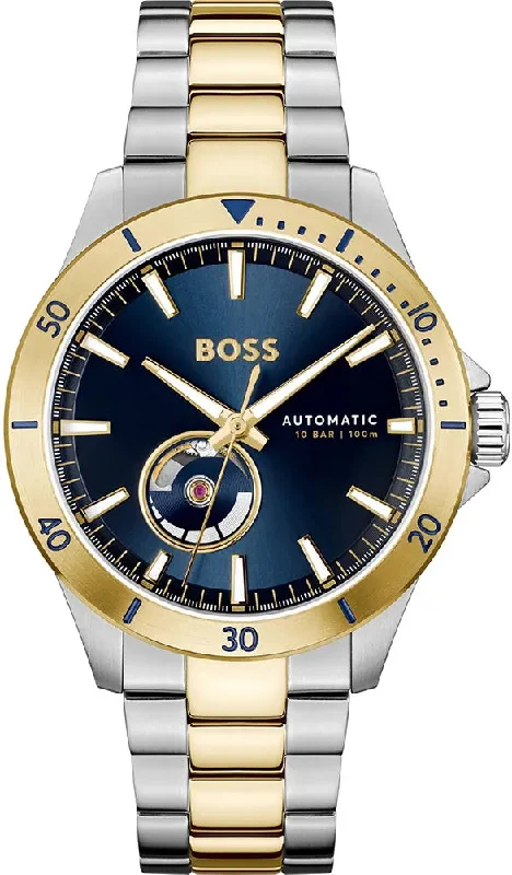 men's mechanical watches with moon phase display function -Boss Troper Automatic Mens men's mechanical watches with moon phase display function -Boss Troper Automatic Mens
