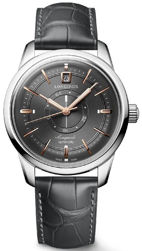 men's mechanical watches with logo engraving display function -Longines Conquest Heritage Central Power Reserve