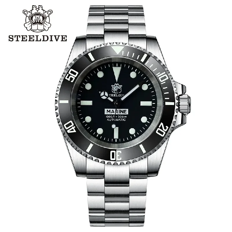 men's dive watches with compass -Steeldive SD1954 Sub Marine Dive Watch