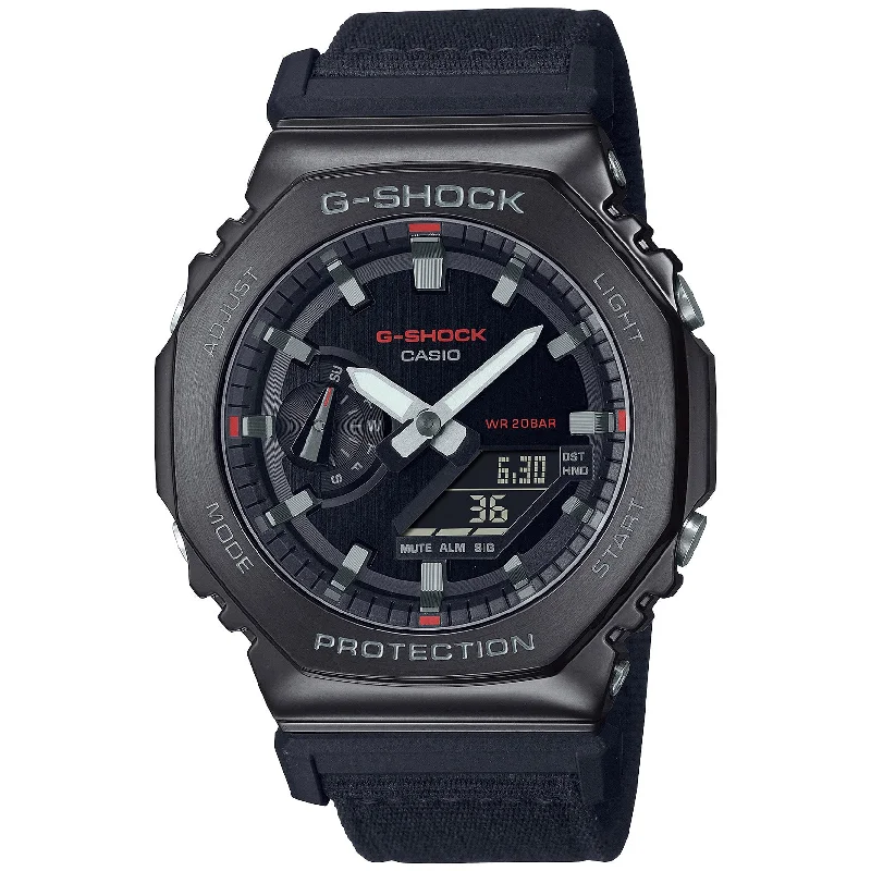 men’s skeletonized watches with sporty design -G-Shock GM2100 Utility Metal Black
