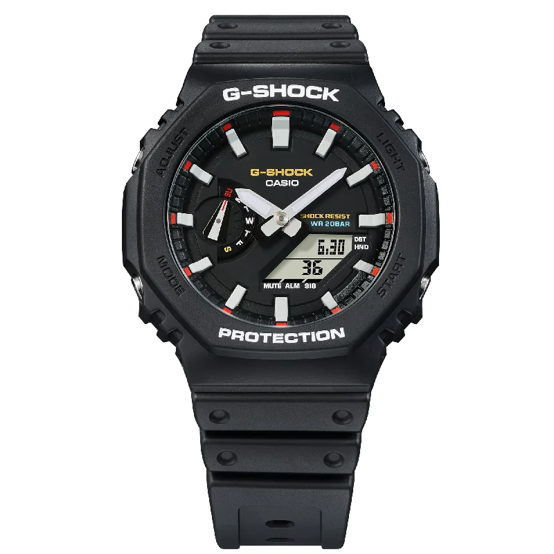 men's skeletonized watches for casual outfits -G-Shock GA2100 Origin Colors Ana-Digi Black Red