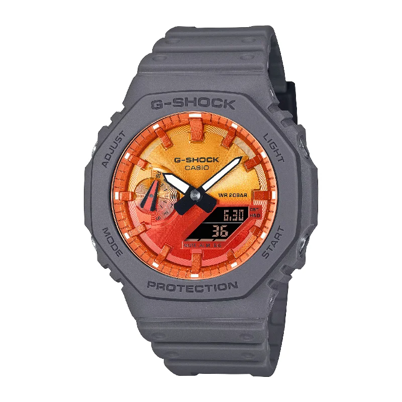 men's digital watches with dual time zone style design -CASIO G-SHOCK GA-2100FL-8ADR STANDARD ANALOG-DIGITAL ORANGE MEN WATCH men's digital watches with dual time zone style design -CASIO G-SHOCK GA-2100FL-8ADR STANDARD ANALOG-DIGITAL ORANGE MEN WATCH