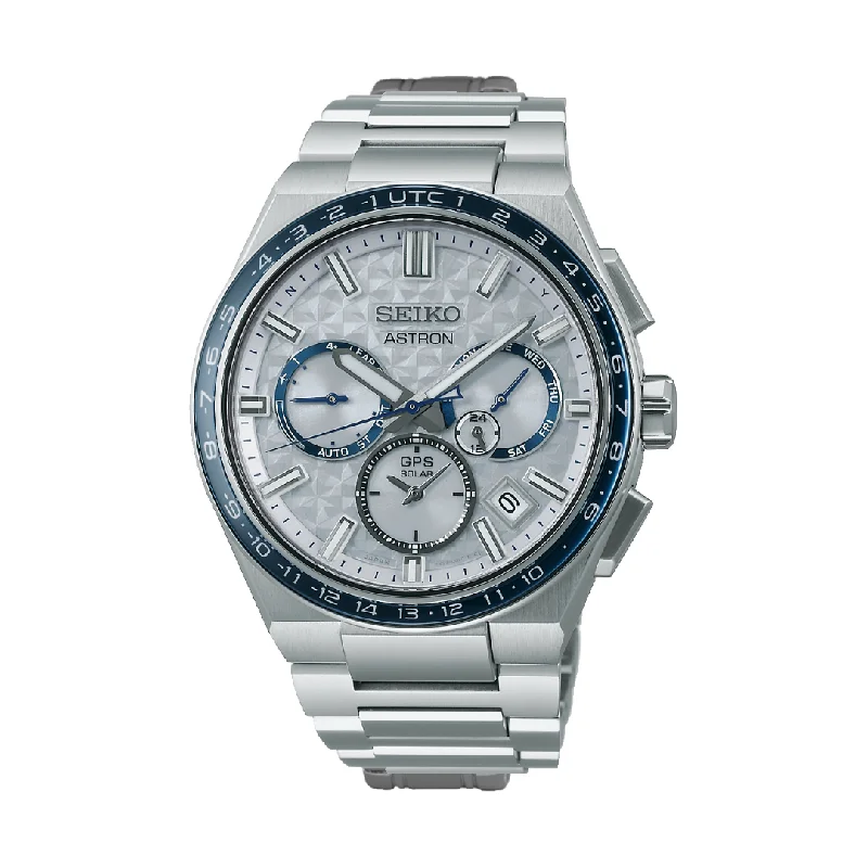 men's Seiko monogram engraving design watches -SEIKO ASTRON SSH135J1 GALACTIC BLUE GPS SOLAR 5X DUAL TIME LIMITED EDITION MEN WATCH