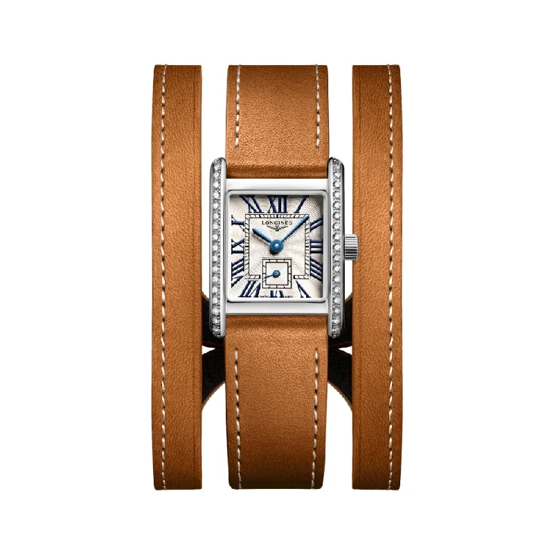 men's pilot watches with collector's edition style design -Mini DolceVita Diamonds Brown Strap