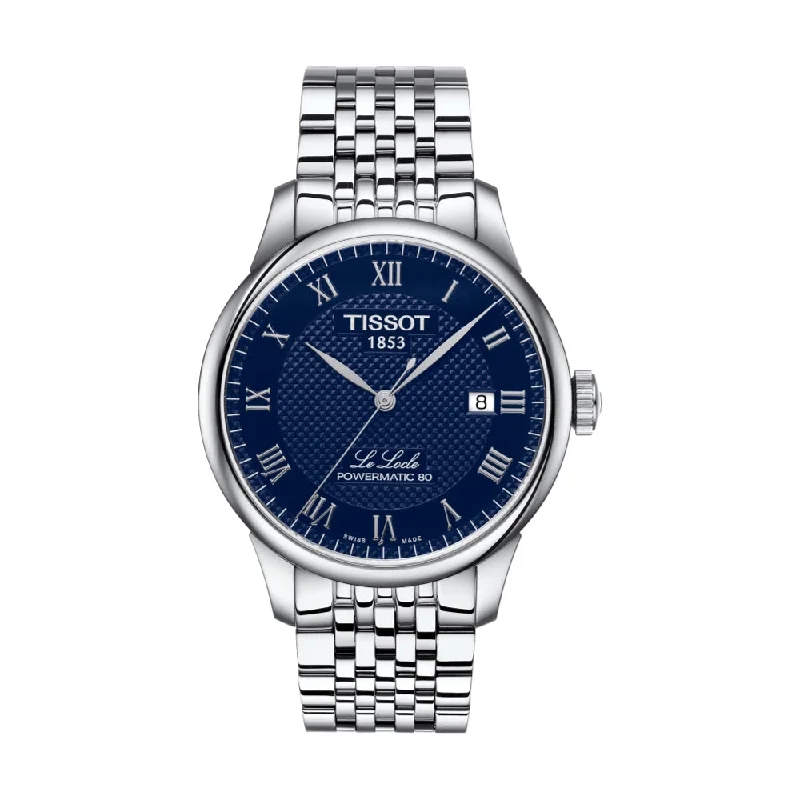 men's GMT watches with tide display function -Le Locle Powermatic 80 39.3mm - Blue on Bracelet men's GMT watches with tide display function -Le Locle Powermatic 80 39.3mm - Blue on Bracelet