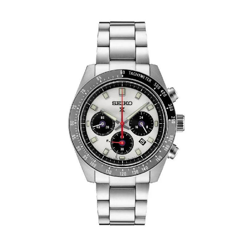 men's field watches with vibration alert design -SSC911 Prospex Speedtimer 41.4mm - White on Bracelet