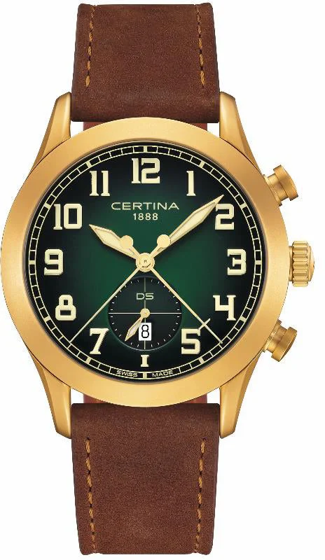 men's mechanical watches with SuperLuminova display -Certina DS Pilot