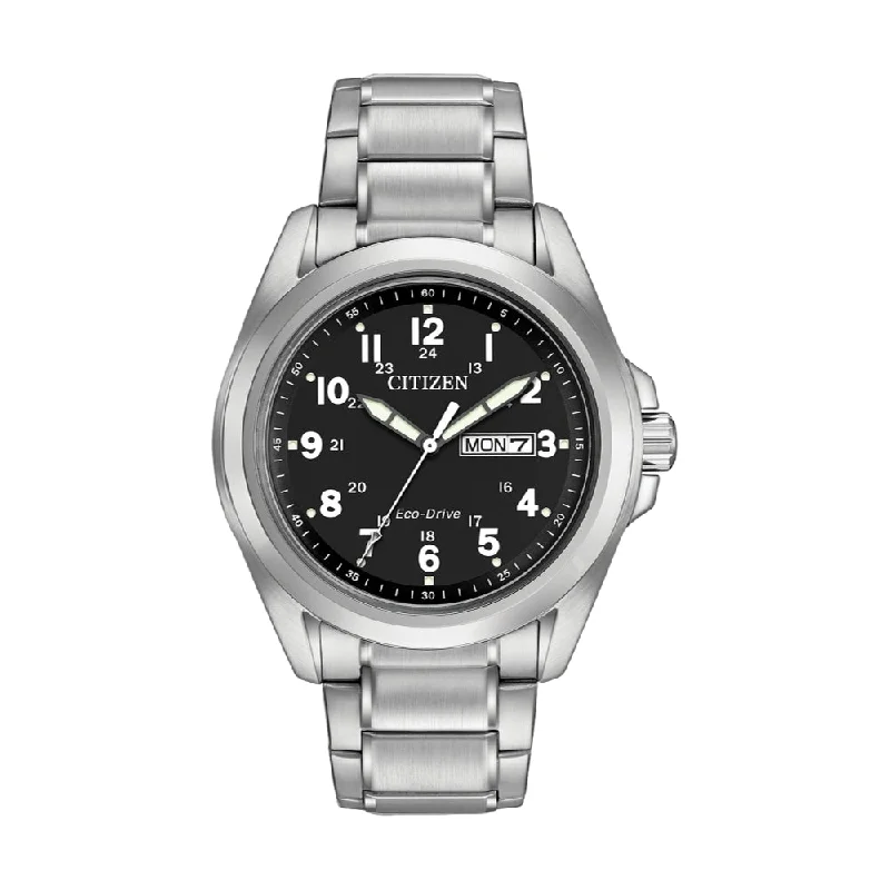 men's analog pilot watches -GARRISON BLACK DIAL