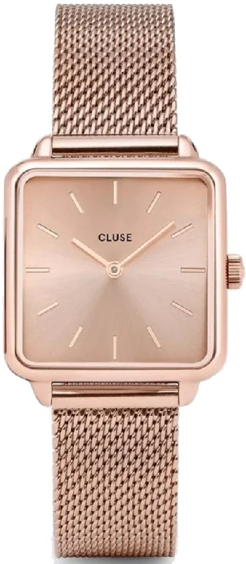 women's mechanical watches with NATO style straps -Cluse La Tetragone Ladies