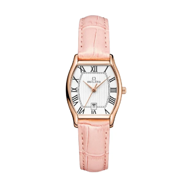 women's mechanical watches with logo engraving design -SOLVIL ET TITUS BARISTA W06-02825-012 3 HANDS DATE QUARTZ WOMEN WATCH