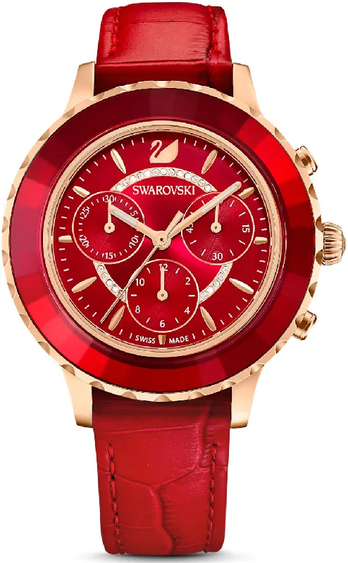women's mechanical watches with curved design -Swarovski Octea Lux Chrono