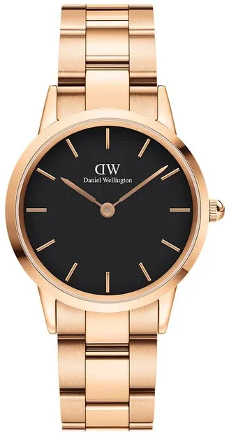 women's mechanical watches with tide display function -Daniel Wellington Watch Iconic Link Black 32mm