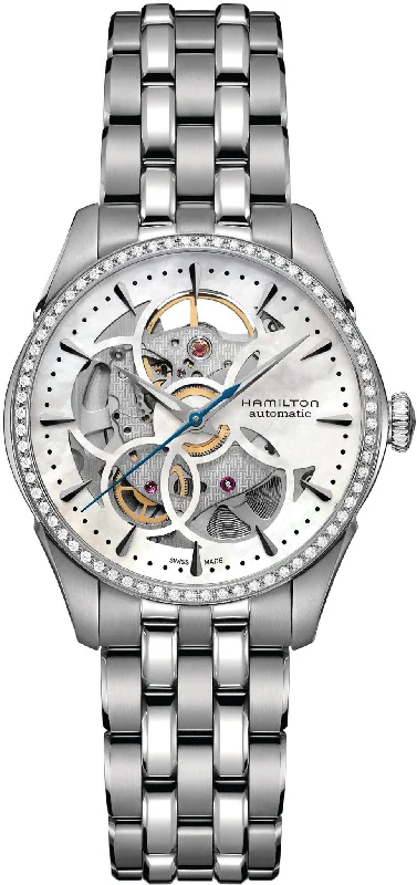 women's Hamilton backlight watches -Hamilton Watch Jazzmaster Skeleton Lady