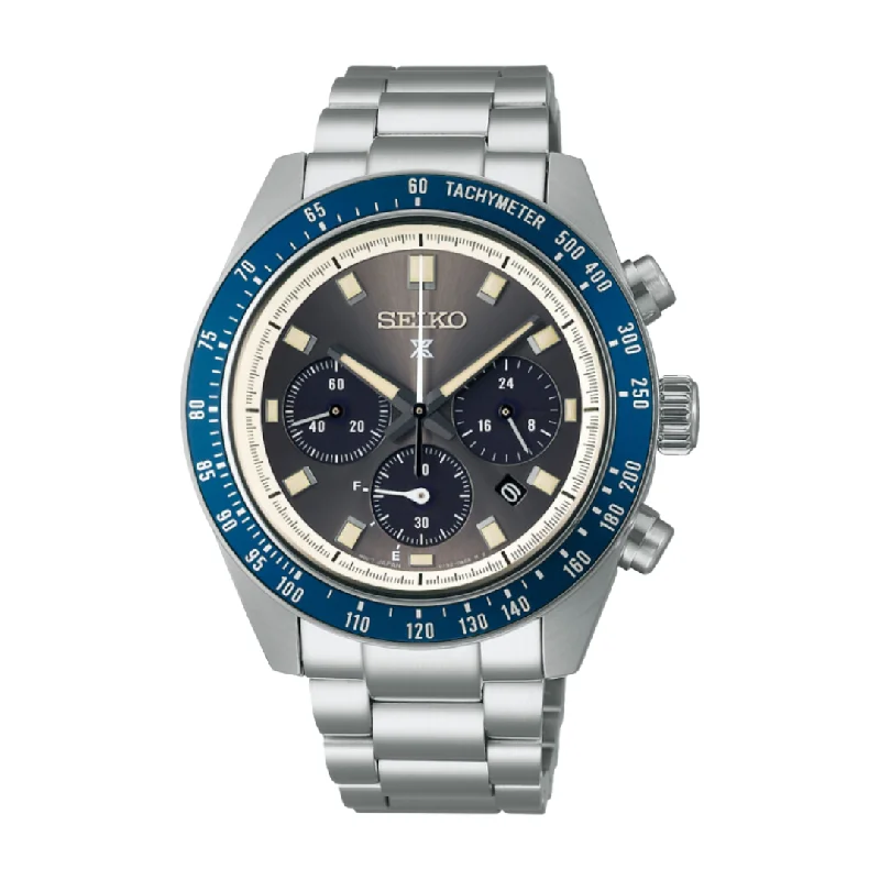men's chronograph watches with triple time zone style design -SEIKO PROSPEX SSC939P1 ‘GRAND TOURING’ SOLAR SPEEDTIMER CHRONOGRAPH MEN WATCH
