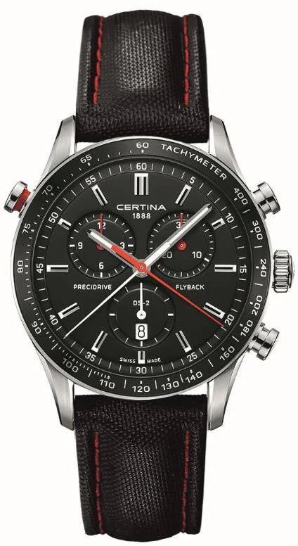 men's mechanical watches with see-through caseback -Certina DS-2 Chrono Flyback